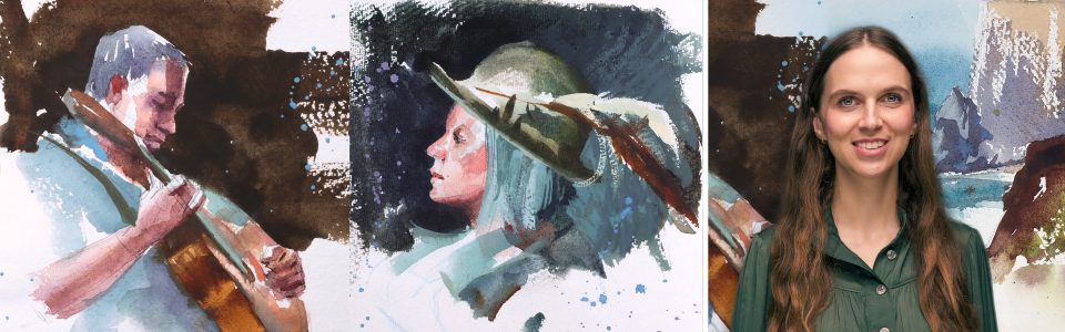 Flower Sketches with Advanced Watercolor Techniques