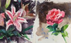 Flower Sketches with Advanced Watercolor Techniques
