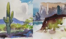 Landscape Composition Sketches in Watercolor