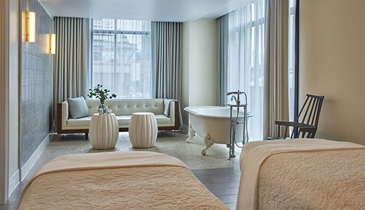 Couple's spa treatment room