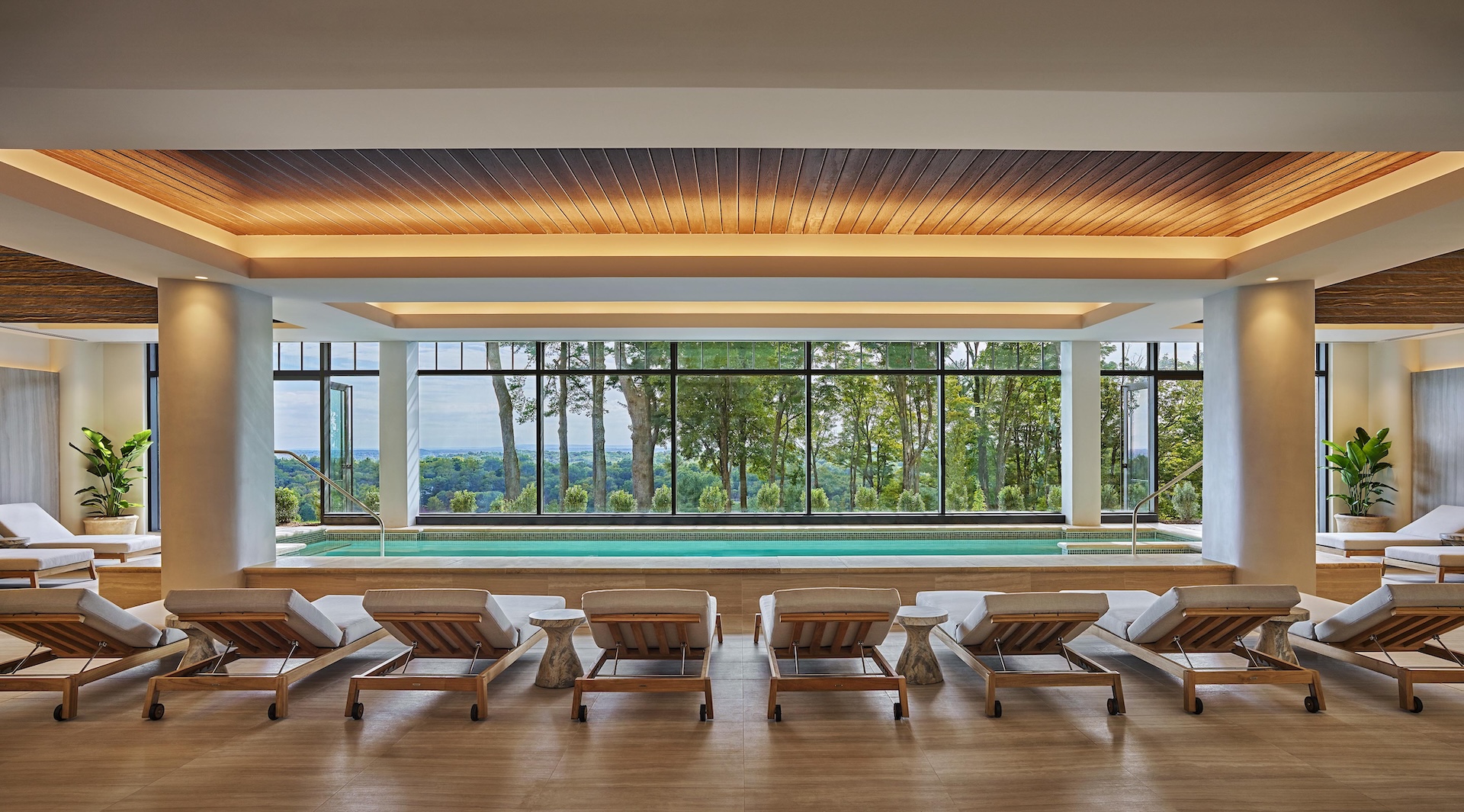 Spa at Pendry Natirar with lounge chairs and large window