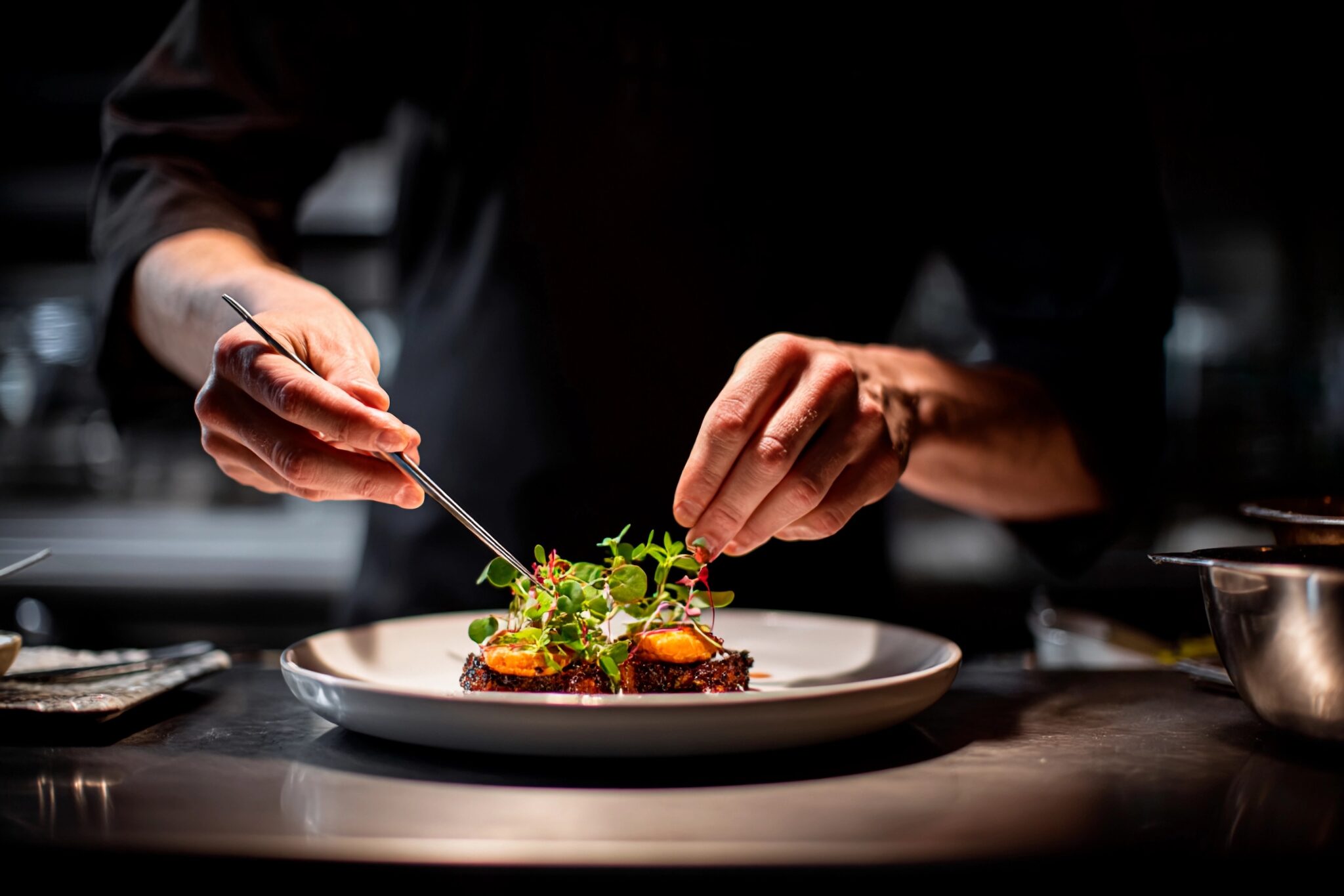 Chef preparing a dish