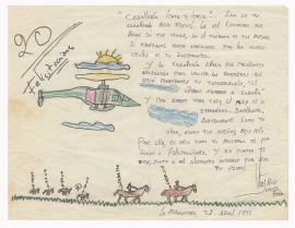 Desenho de Huguito Chávez quando jovem