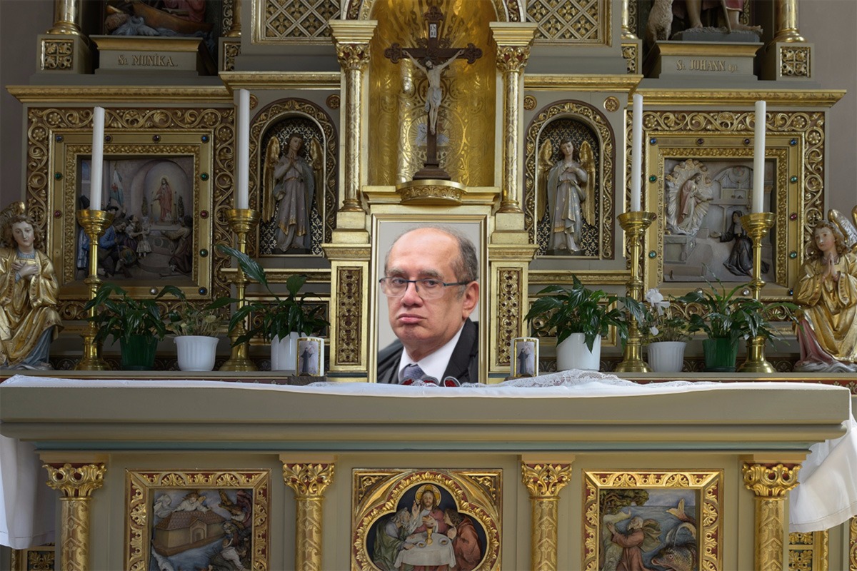 Imagem de Gilmar Mendes é encontrada em altar na Papuda