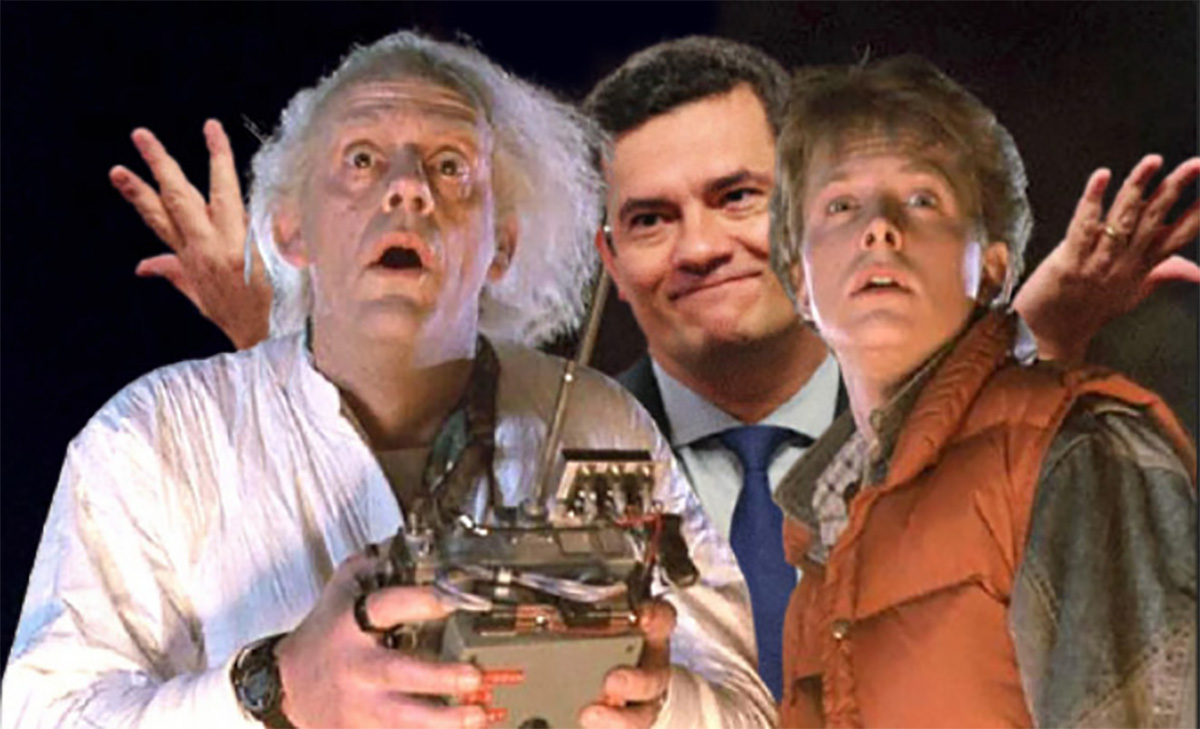 Moro é visto com um jovem e um cientista louco entrando em carro prateado