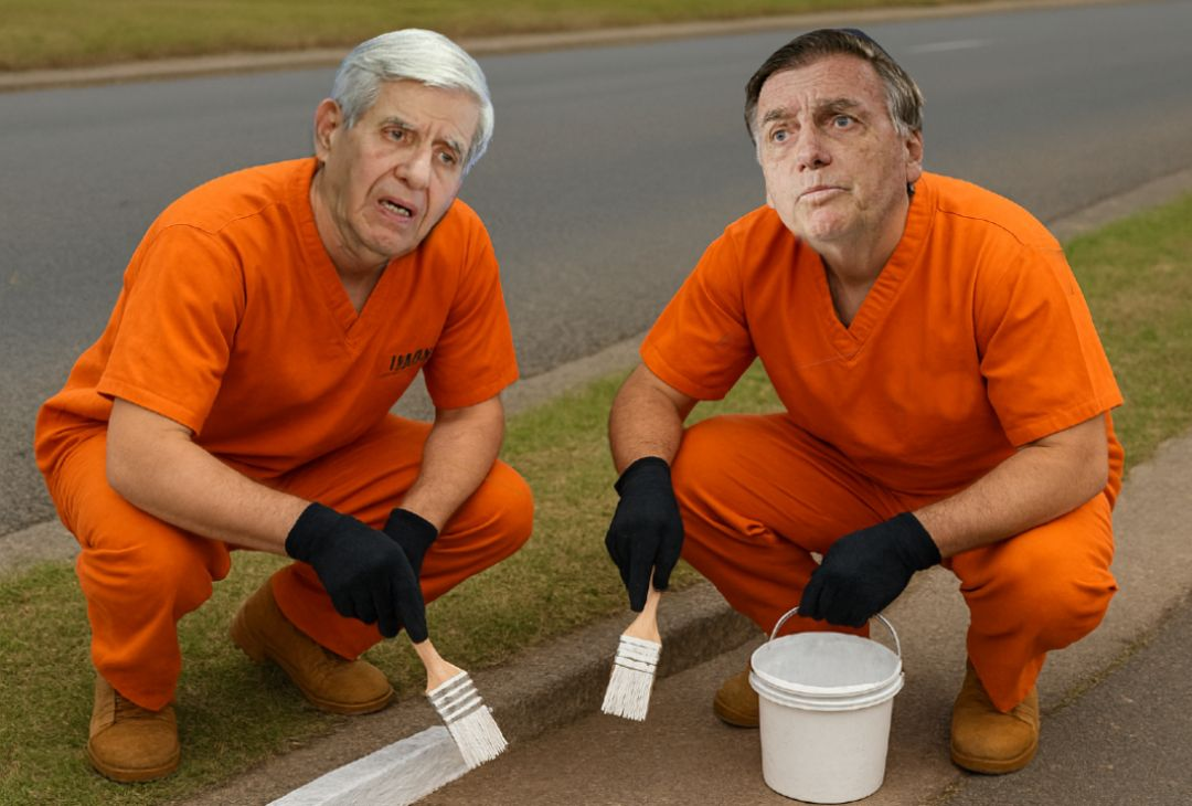 Bolsonaro e Heleno passam a pintar meio fio para reduzir a pena