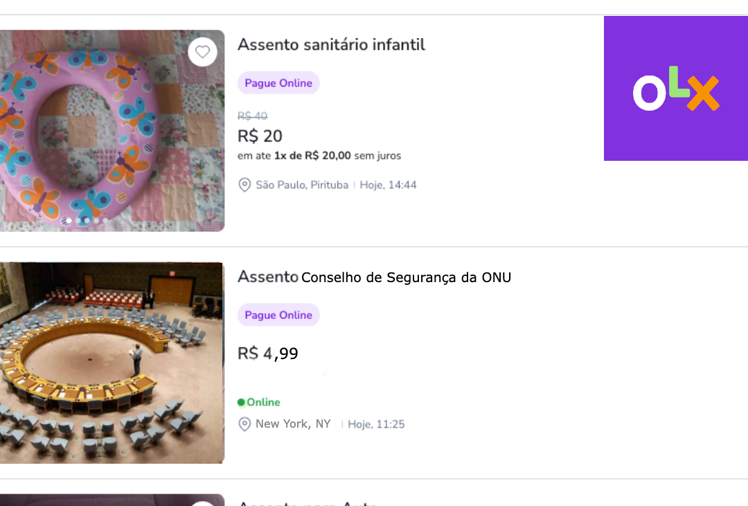 Liquidação de ano novo: vaga no Conselho de Segurança da ONU sai a R$ 4,99 na OLX
