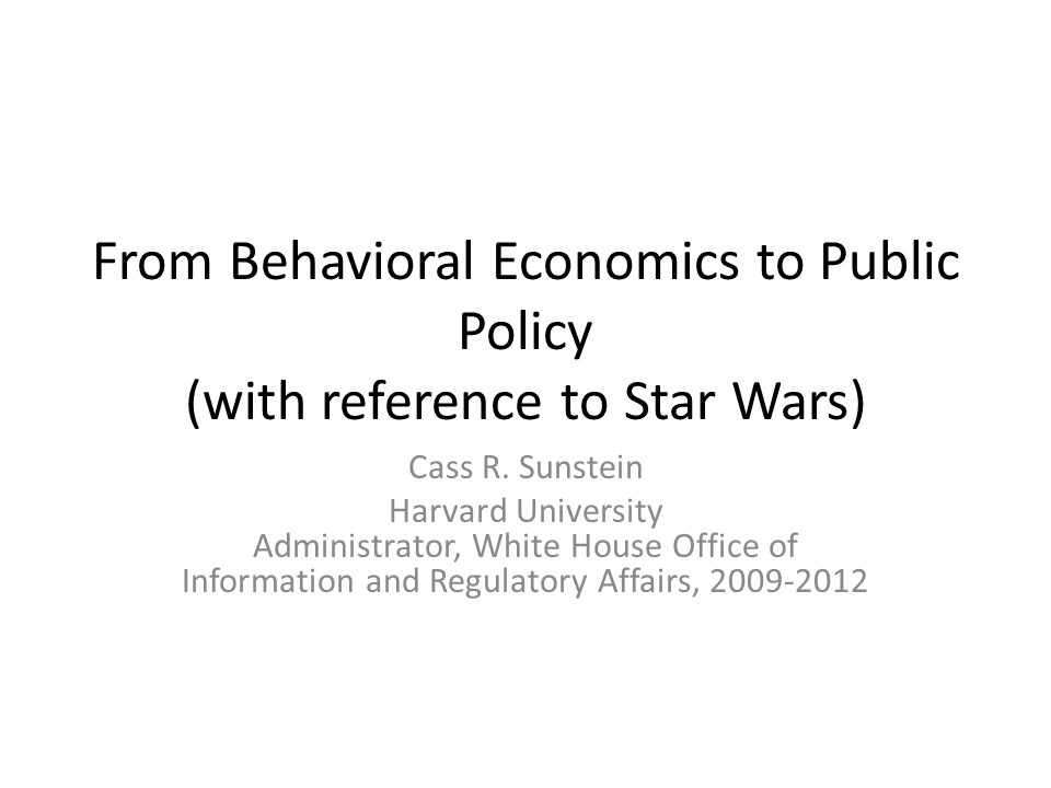 Cass Sunstein Title Slide
