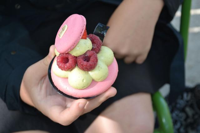 Authentic local French cuisine macaron eaten in France by teens on summer travel program