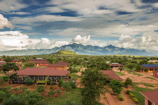Students enjoy views from the campus of a school in Tanzania during their summer service and travel program.