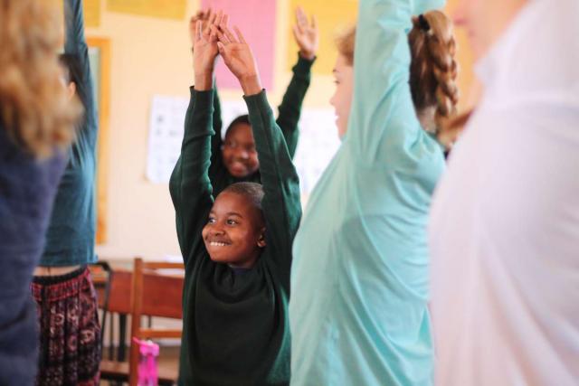 Teens have fun together on service program in Tanzania.