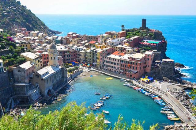 View of Cinque Terre in Italy from a teen travel tour
