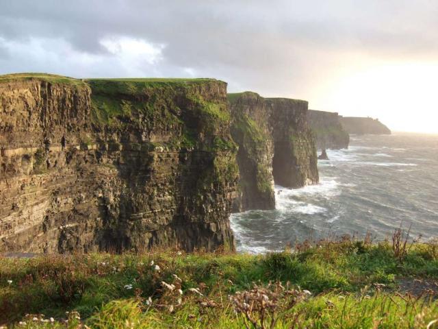 Cliffs of Moher at sunset seen on summer teen travel program in Ireland