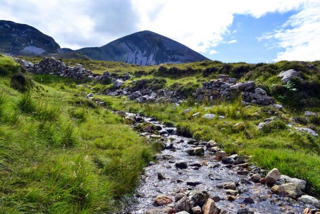 Rolling green hills of Irish countryside seen on summer teen travel program