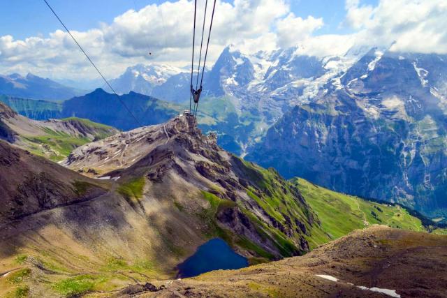 View of Swiss Alps from a teen travel tour