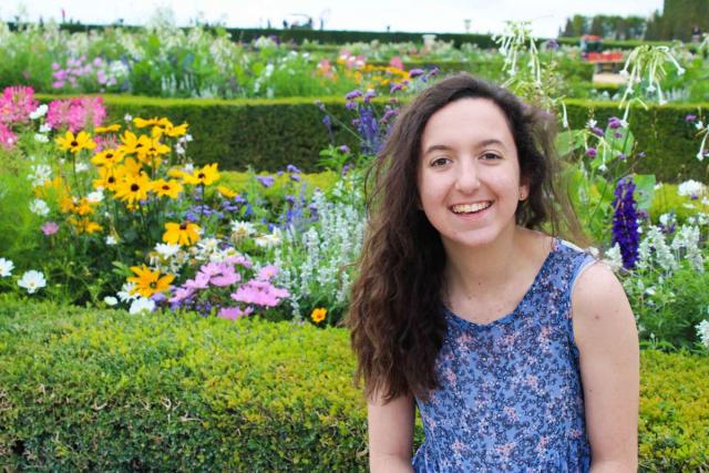 Teen traveler in Gardens of Versailles on summer youth program to France