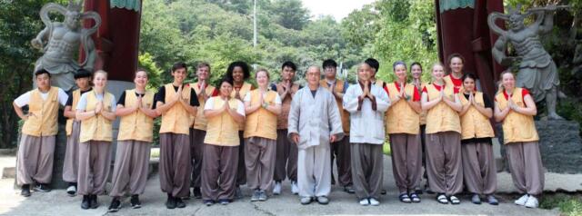 Teenage travelers visit Golgulsa Temple for overnight stay with monks during summer youth travel program