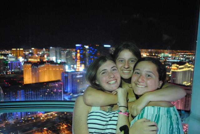 Students enjoy the views of Las Vegas lit up at night on their summer teen travel program.