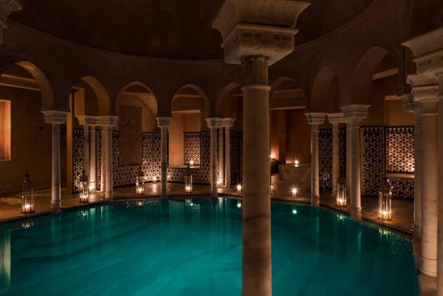 Hammam al-Andalus in Granada visited by teenage travelers during summer youth adventure program