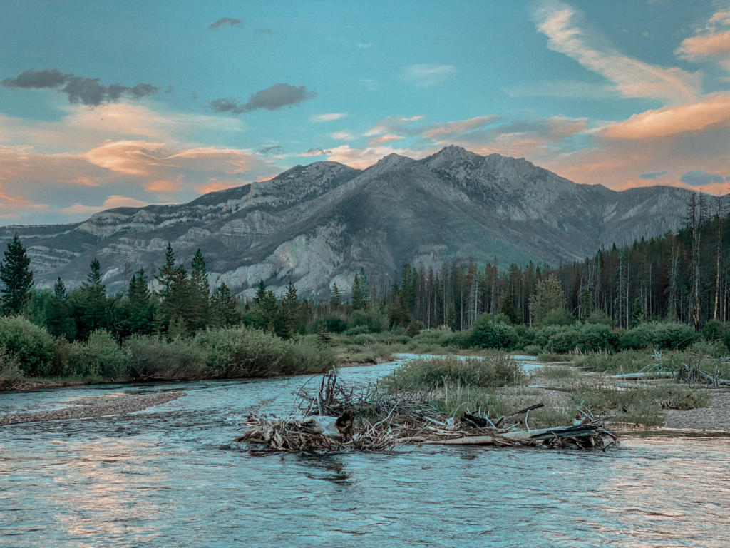 A lake and mountains in Montana