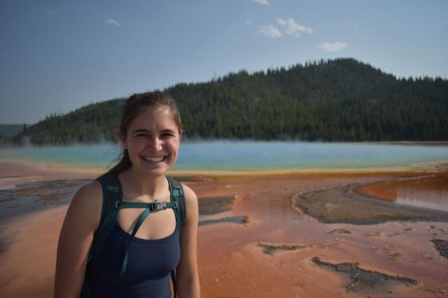 A girl in yellowstone