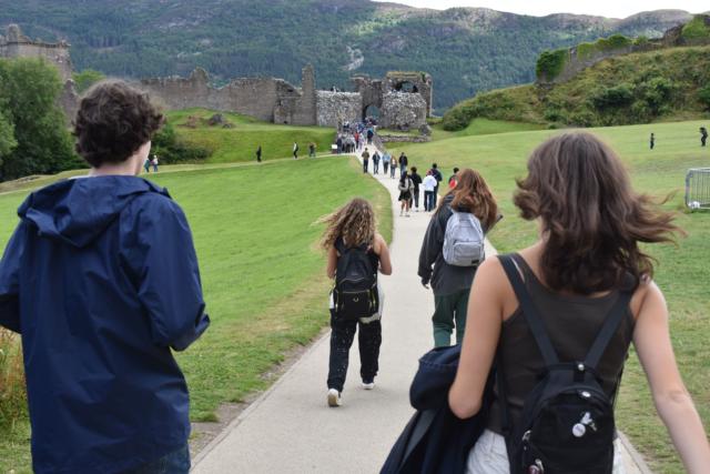 High school teens explore Edinburgh in Scotland