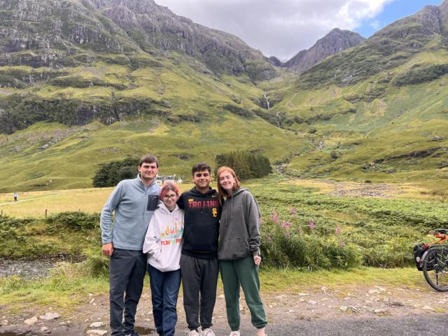 High school teens explore Edinburgh in Scotland