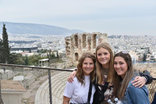 Teens explore the Acropolis in spring
