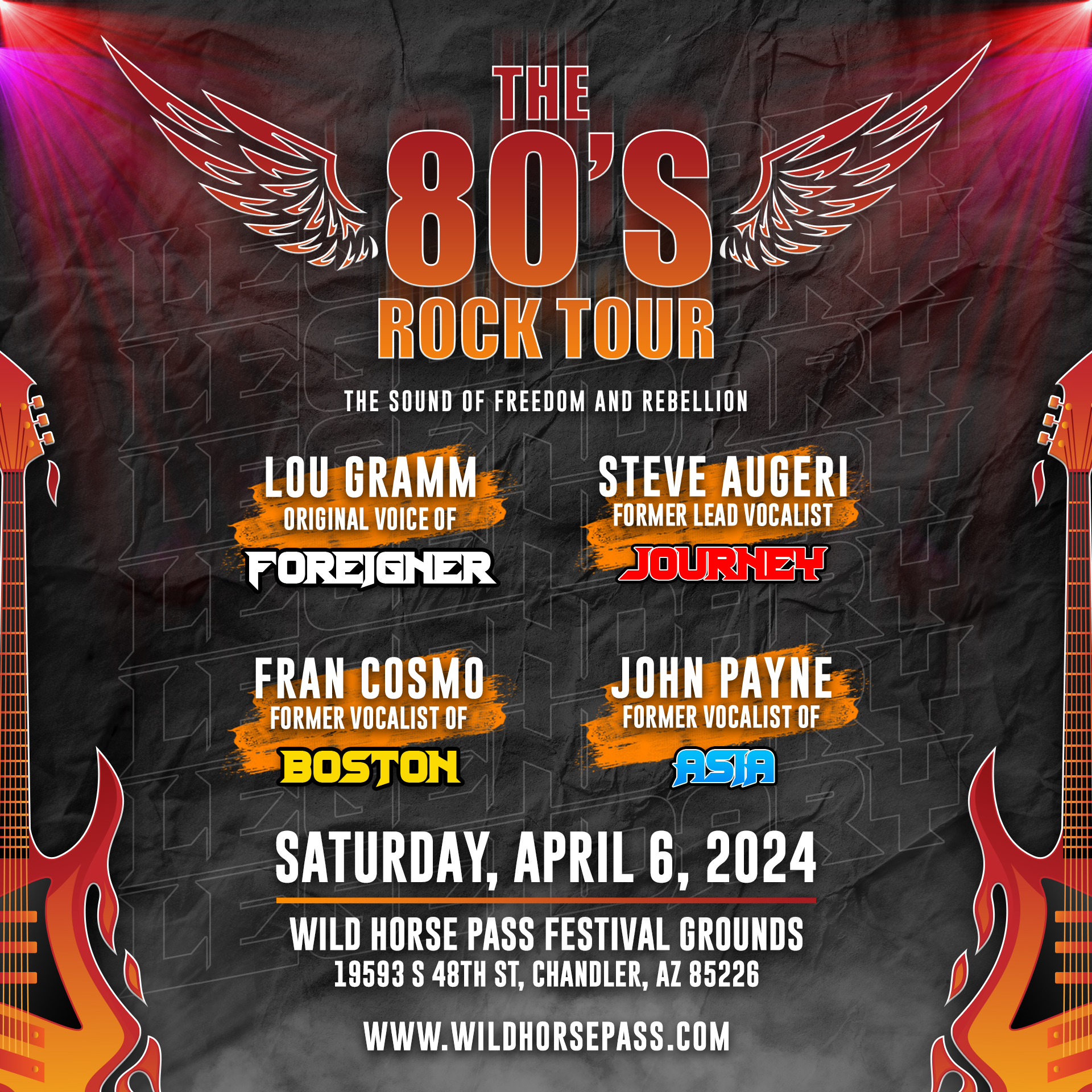 80's Rock Tour | April 6, 2024 - Chandler AZ
