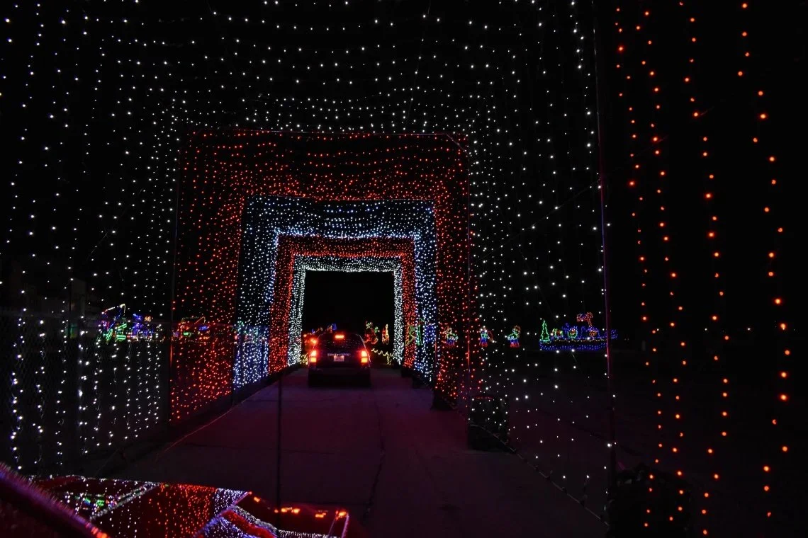 Christmas light tunnel