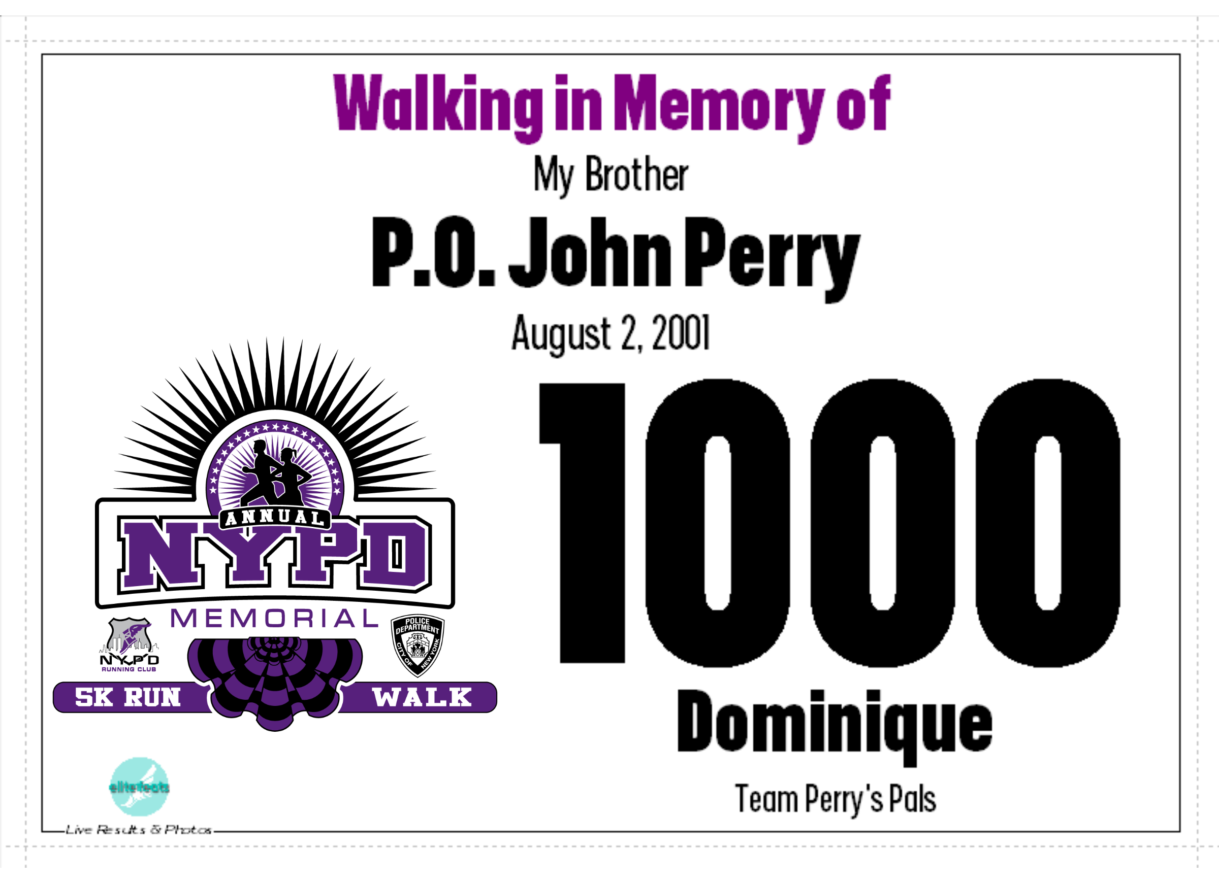 2025 NYPD Memorial 5K Run/Walk
