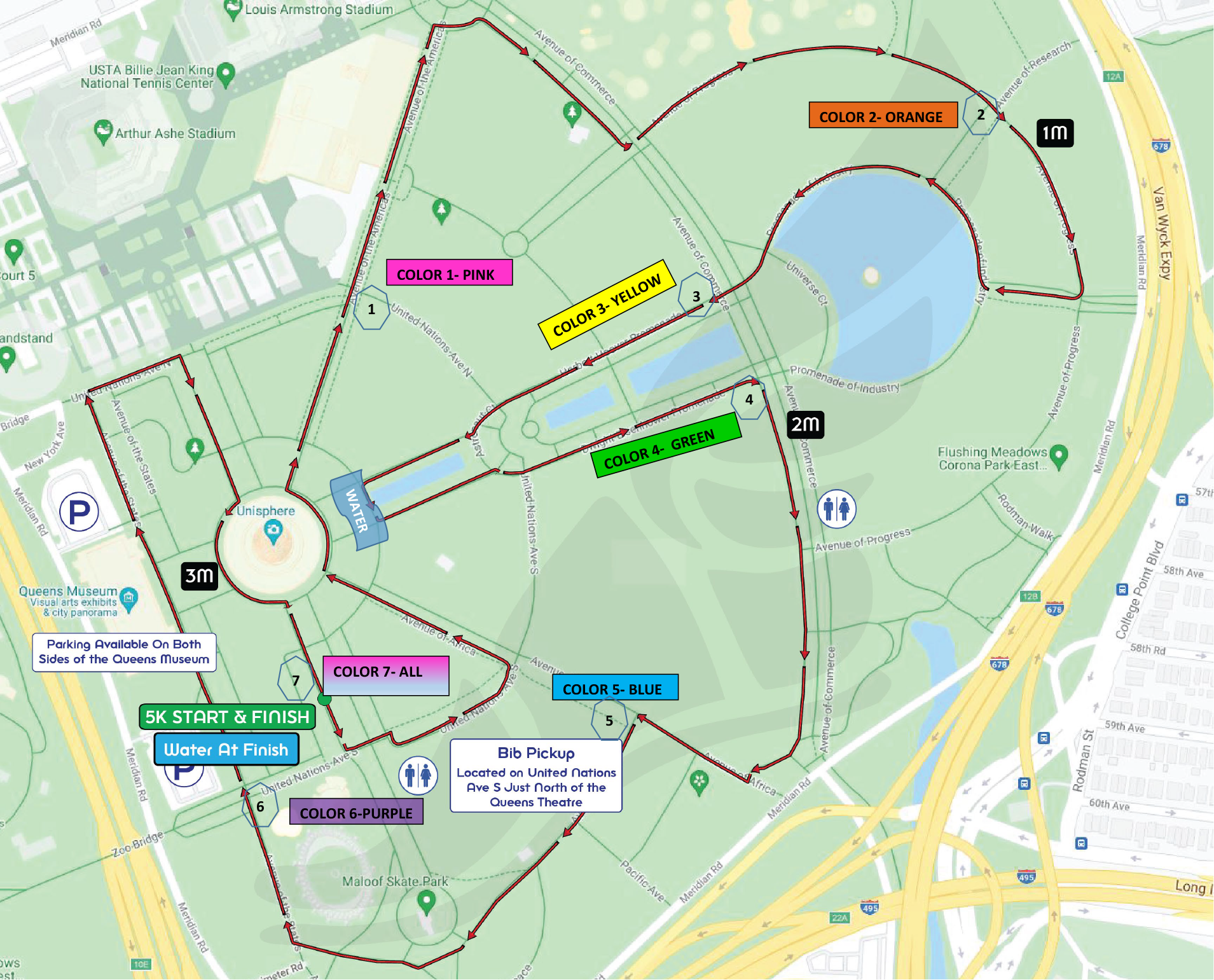 Walkathon Map Footsteps For Progress 5K Run/Walk 2027