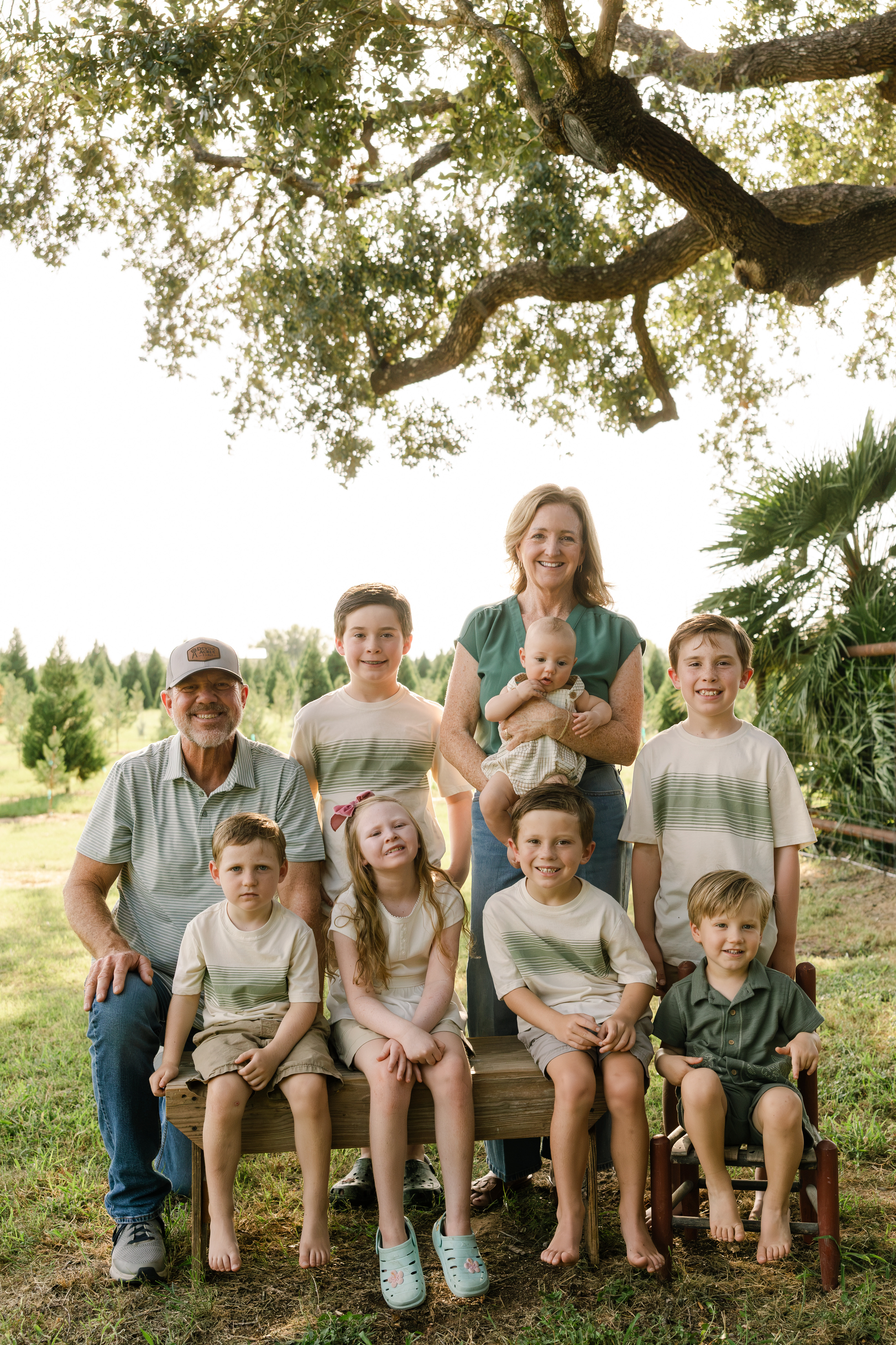 Audrey Jane with her family