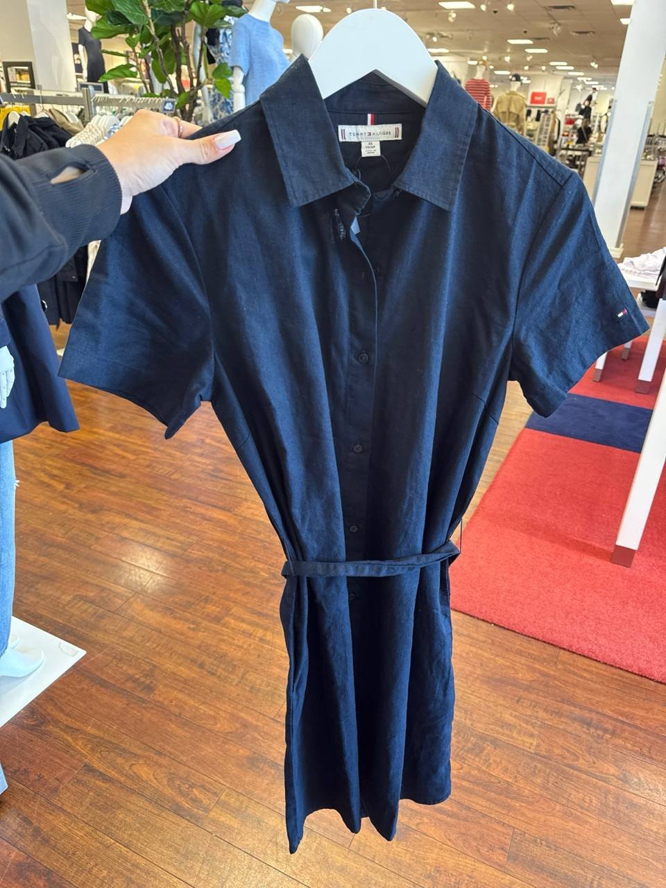Vestido manga curta de Linho com Algodão