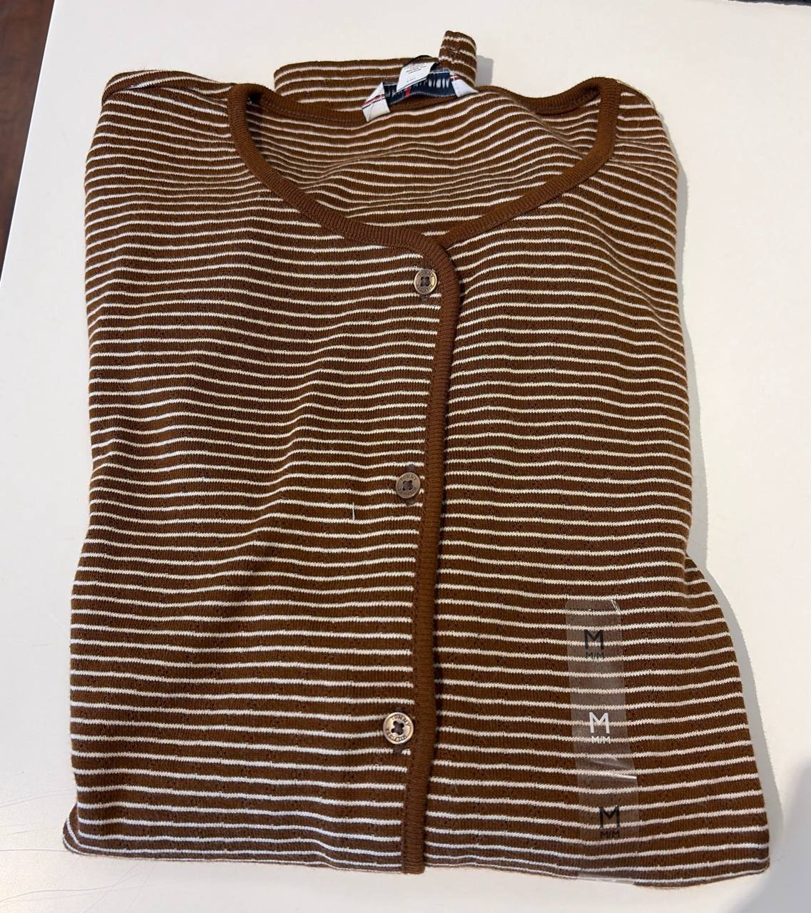 cardigan manga longa de algodão