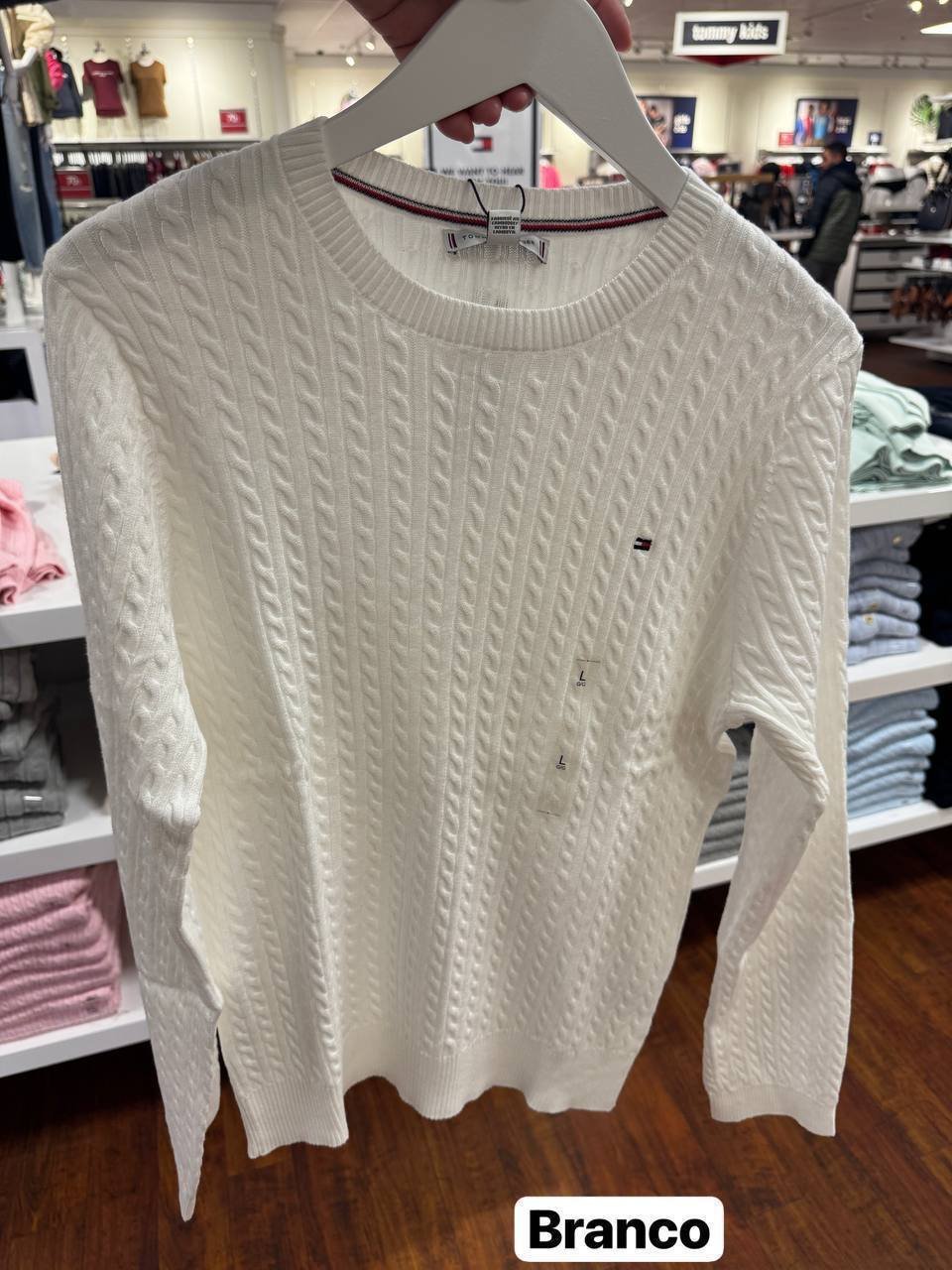 Sweater tricot trançado manga longa