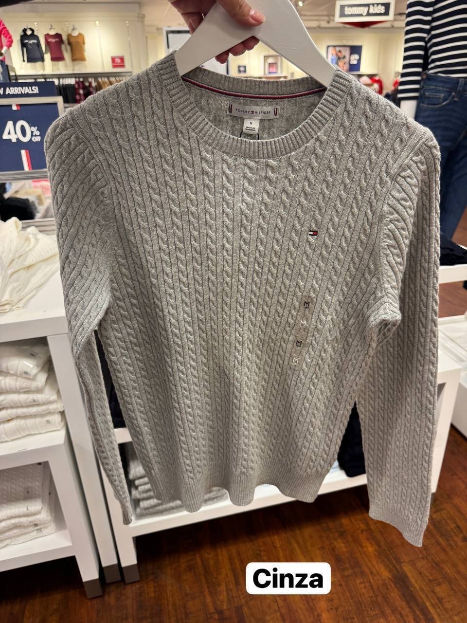 Sweater tricot trançado manga longa