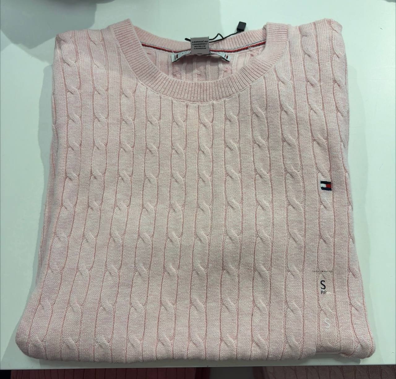 sweater tricot trançado manga curta