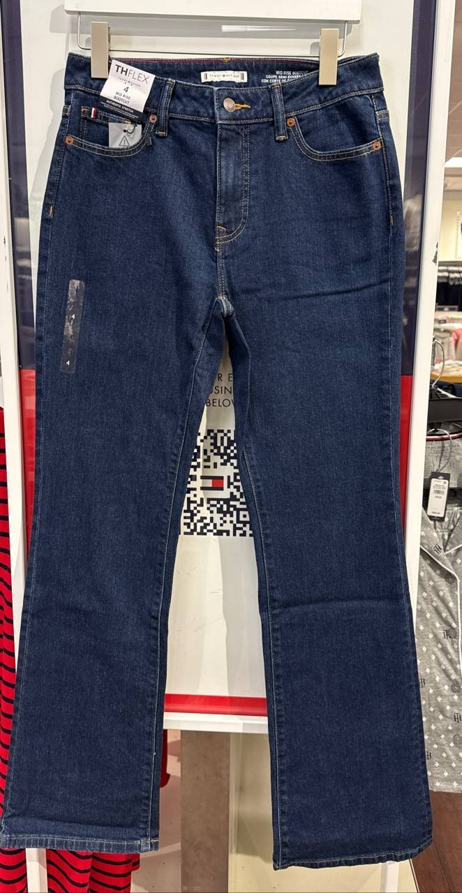 calça mid rise bootcut