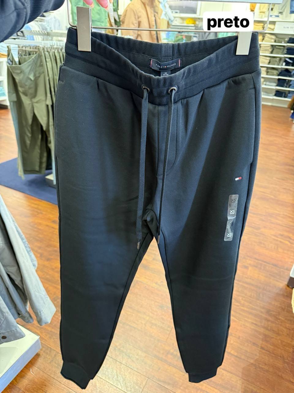 calça de algodão e polyester