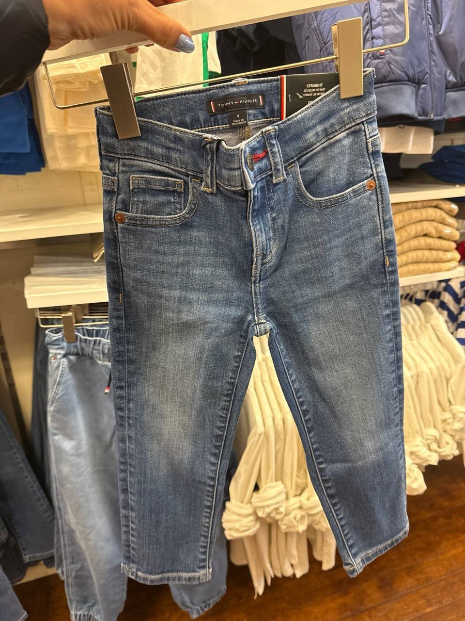 calça jeans Straight com ajuste na cintura