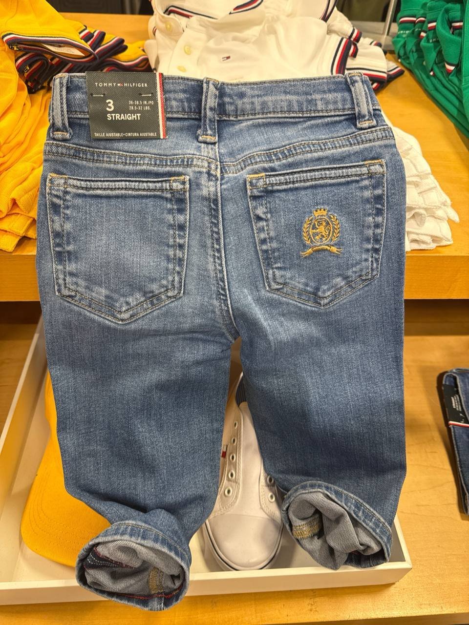 calça jeans Straight com ajuste na cintura