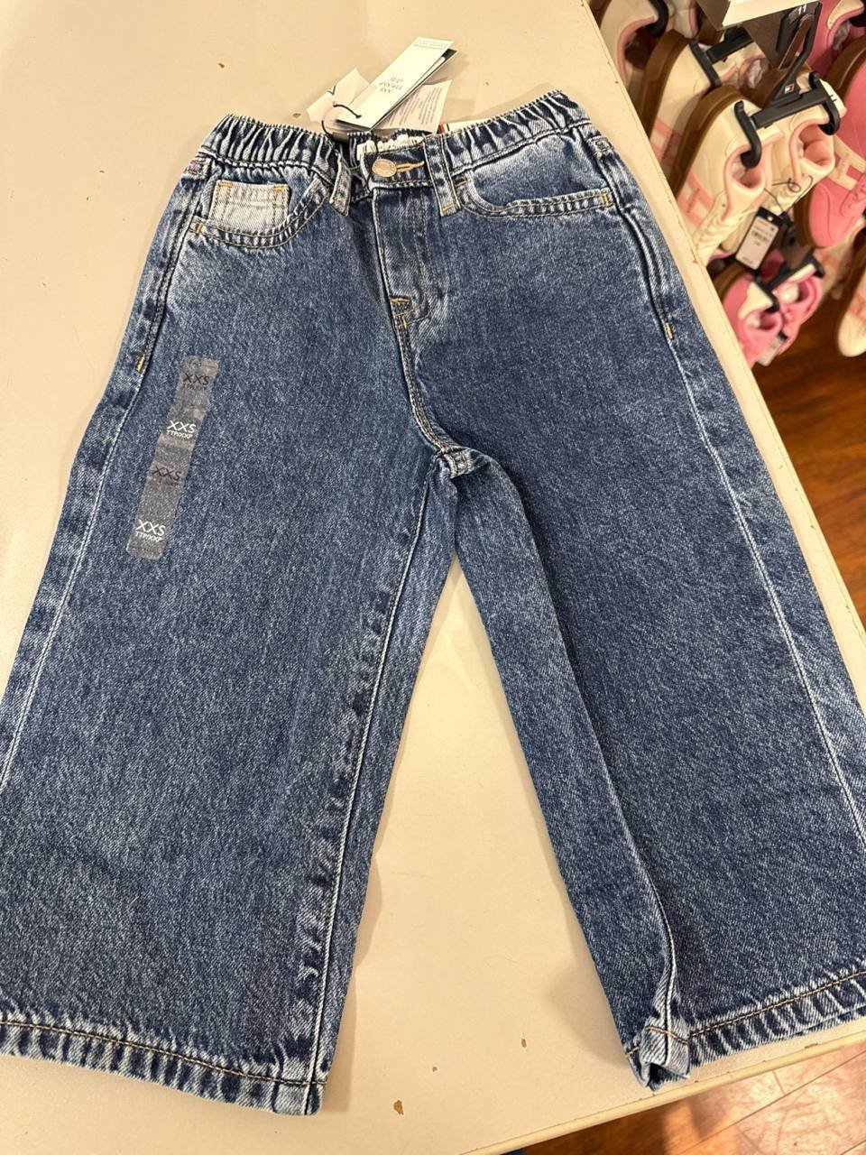 calça jeans pull on Wide Leg