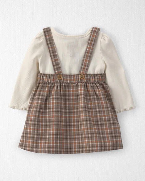 Baby Girl 2-Piece Organic Cotton Plaid Jumper Set
