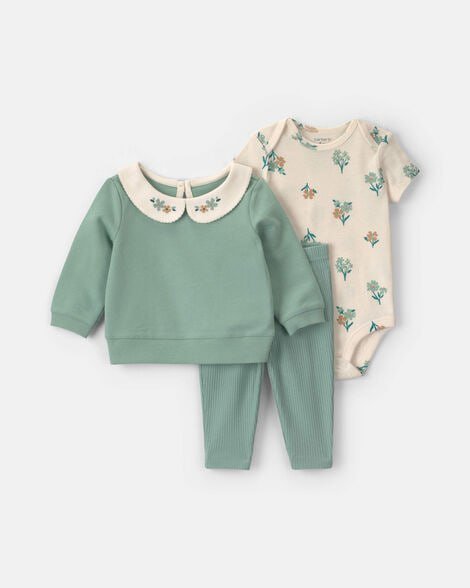 Baby Girl 3-Piece Leopard French Terry Layering Set