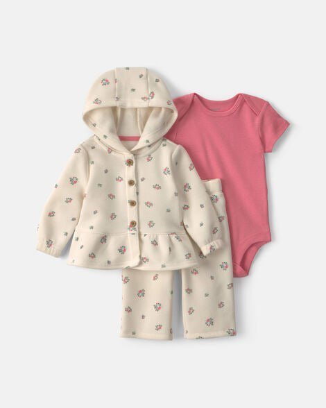 Baby Girl 3-Piece Leopard French Terry Layering Set