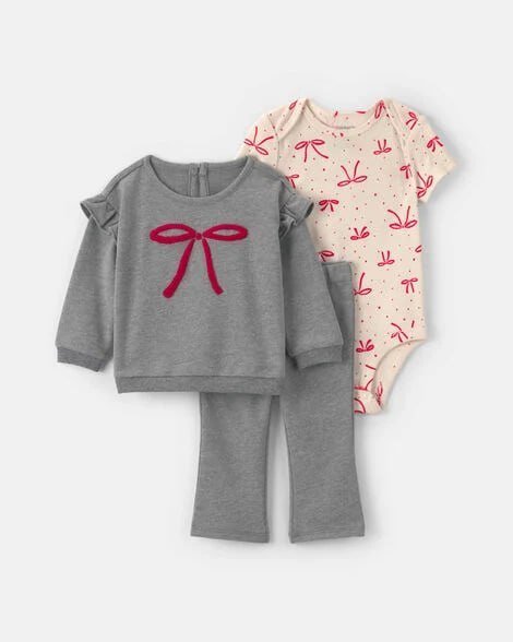 Baby Girl 3-Piece Leopard French Terry Layering Set