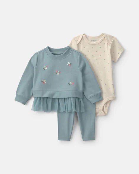 Baby Girl 3-Piece Leopard French Terry Layering Set