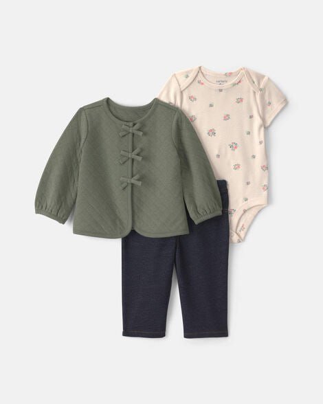 Baby Girl 3-Piece Leopard French Terry Layering Set