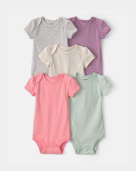 Baby Girl 5-Pack Floral Butterfly Short-Sleeve Multipack Bodysuits